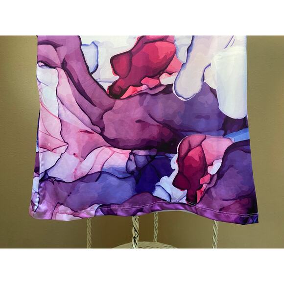 Yata Shirt Abstract Purple Short Sleeve Golf Polo with V Neck and Collar small - Picture 6 of 10